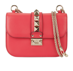 Small Glam Lock Bag, Leather, Red, MII, DB, 2*